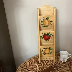 Vintage Oak Wood Bill key Wall organizer
